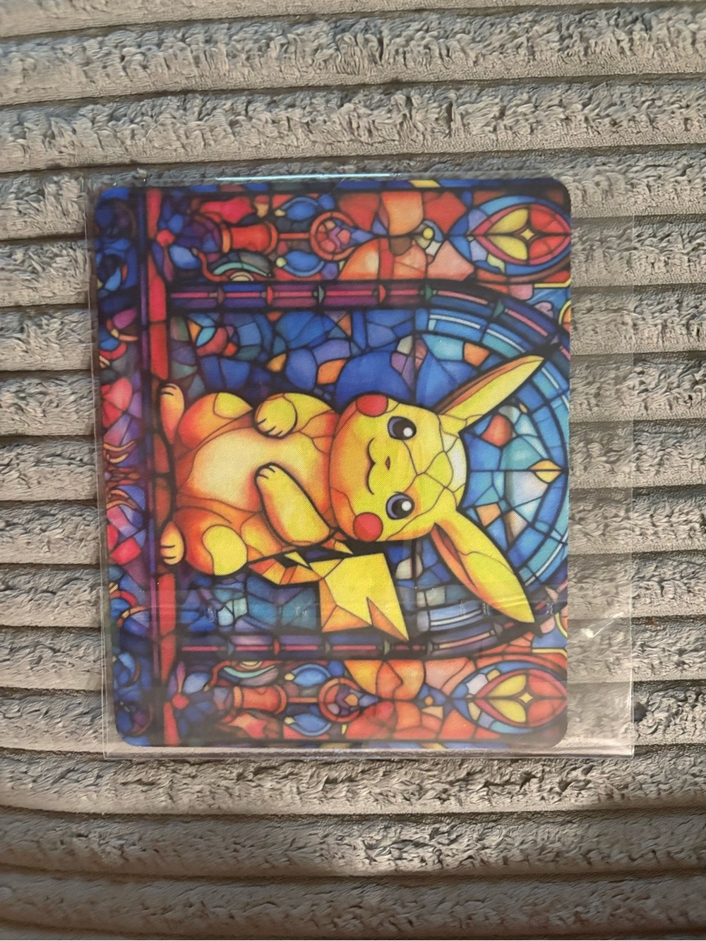 Pikachu Stained Glass Art Mouse Pad